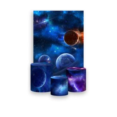 Imagem de Painel De Festa Vertical 1,50 x 2,20 + Trio De Capas Cilindro - Galáxi