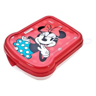 Imagem de Sanduicheira Infantil Minnie Vermelha de Plástico Lancheira Escolar Pl