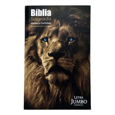 Imagem de Bíblia Letra Jumbo Capa Dura Modelo Pentecostal Assembleia - Leão Vetor - Com Índice Harpa Coros Almeida Revista E Corrigida