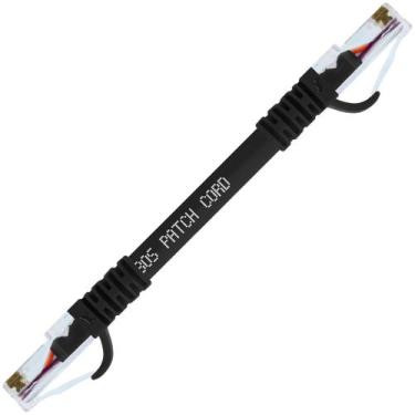 Imagem de Cabo De Rede 20 CM Patch Cord Cat6 UTP 100% Cobre Preto Alta Performan