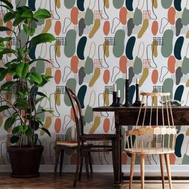 Imagem de Papel de Parede Adesivo Abstrato Mão Livre N05055 RL 0,58x3M - Adesivo