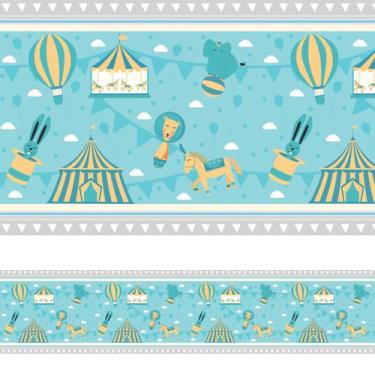 Imagem de Faixa de Parede Infantil Circo para Quarto de Bebê 10mx10cm - Quartinh