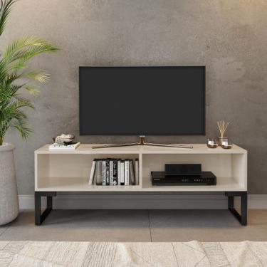 Imagem de Bancada para Tv Estilo Industrial Off White - Lcn Móveis