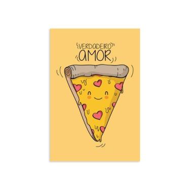 Imagem de Placa Decorativa MDF Pizza Frase Verdadeiro Amor 20x30cm - Quartinhos