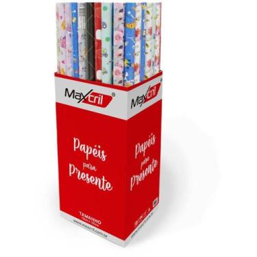 Imagem de Papel de Presente 70X100CM Sortido  Caixa com 100 Unidades - Waleu