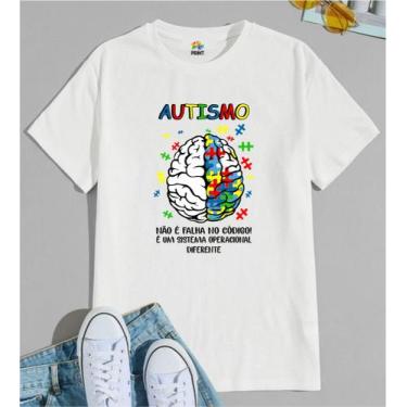 Imagem de Camiseta Adulto Autismo é um Sistema Operacional Diferente Cérebro Est