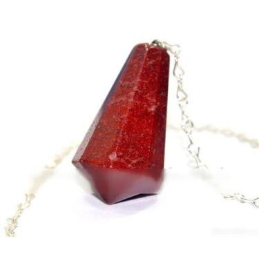 Imagem de Pendulo Piramidal Pedra Quartzo Vermelho Radiestesia - CristaisdeCurve