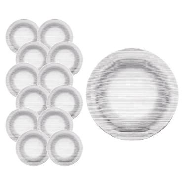Imagem de Conjunto 12 Pratos Desenhado Diamante 22cm Duralex Fundo - NADIR FIGUE