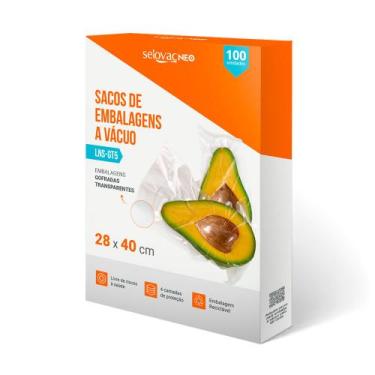 Imagem de Embalagem a Vácuo Transparente Gofrada 28x40cm Caixa c/100 - Selovac