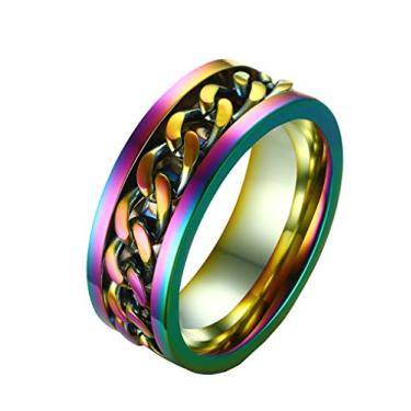 Imagem de HIJONES Corrente giratória de classe 8 mm de aço inoxidável para pessoas com ansiedade, Aço inoxidável, cobre, titânio, prata, material