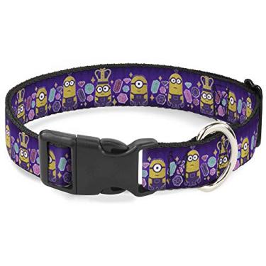 Imagem de Buckle-Down Coleira para gatos Breakaway Royal British Invasion 3 Minions Jewels Roxo Rosa Turquesa 15 a 23 cm de largura