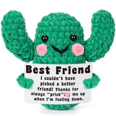 Imagem de Friend Gifts for Women Best Friend Bestie BFF Soul Sister Friendship, I Couldn't Have Picked a Better Friend, Mini Funny Handmade Crochet Plant Cactus for Best Friend Birthday Christmas