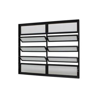 Imagem de Janela Basculante em Alumínio Preto Caribe Max 100x200x6cm 10 Folhas J