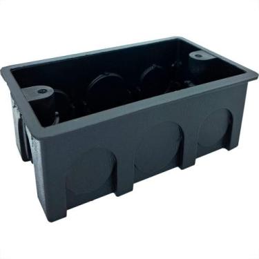 Imagem de Caixinha De Luz Pvc Ivasa Preta Orelha Pvc 4X2 - Kit C/100 Pecas