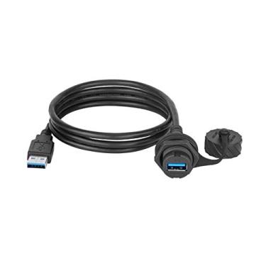 Imagem de Conector USB 3.0 montagem em painel soquete fêmea M20 com cabo de 101.6 cm à prova d'água IP67 Φ20,8 mm fio de extensão USB conector de aviação plástico para transferência de dados de equipamentos