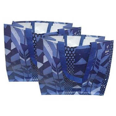 Imagem de 2 Sacolas Ráfia Retornável Grande 39x44x22cm Traços Anc. B4u