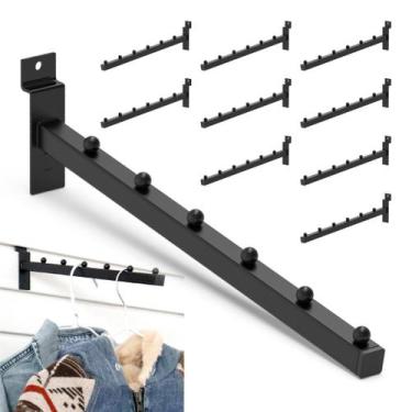 Imagem de Ganchos Slatwall BFPeaky - 30cm (10 Peças) - Pretos - 20kg de Carga