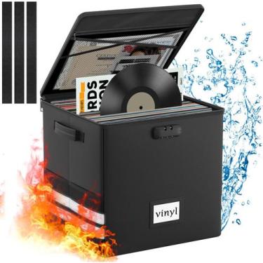 Imagem de Caixa de Armazenamento de Discos de Vinil Onvvippiv - À Prova de Fogo