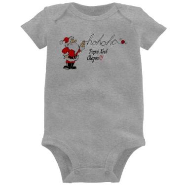 Imagem de Body Bebê Ho Ho Ho Papai Noel Chegou - Foca na Moda, Cinza, P