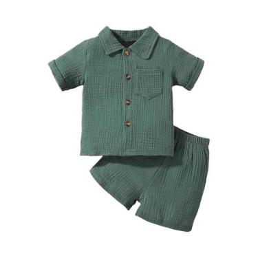 Imagem de Conjunto de Camisa e Shorts de Verão para Crianças - Algodão, 2 Peças,