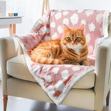 Imagem de Due Felice Cobertor de cachorro para cães pequenos, médios e grandes, cobertores de lã para gatos internos, lavável e fofo, cobertor para cama de animal de estimação, móveis, capa protetora de sofá