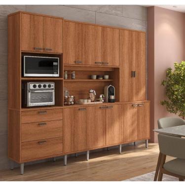 Imagem de Armário de Cozinha Pulse 12 Portas 3 Gavetas Jequitibá - Lukaliam