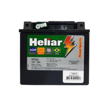 Imagem de Bateria De Moto XRE 190 NXR 125 150 160 12V 5Ah HELIAR HTZ6L