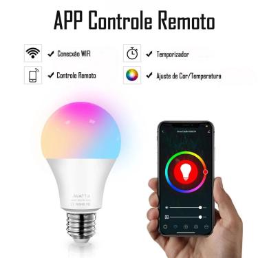 Imagem de Lâmpada Rgb Controle Voz Google Assistant Alexa Integrad 12W