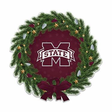 Imagem de Rico Industries Flâmula de corte em forma de guirlanda NCAA Mississippi State Bulldogs - Decoração de casa e sala de estar - Feltro macio EZ para pendurar