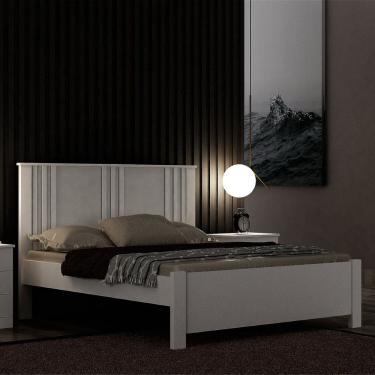 Imagem de Cama Casal Milano, para Colchão no Tamanho 1,38x1,88 Cm Branco