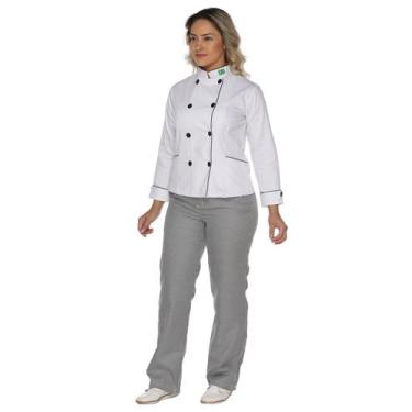 Imagem de Calça chef cozinheira xadrez pied poule plus size - Demorgan Uniformes