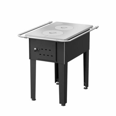 Imagem de Fogão a Lenha Campeiro Preto Chapa de Alumínio N01 Esq - ELEVARE INDUS