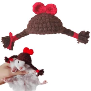 Imagem de Chapéus de hamster mini chapéus para cobras, animais pequenos, porquinho-da-índia, roupas para lagartos, dragões barbudos, papagaios, festas de fim de ano, acessórios de fantasia (E,S4)