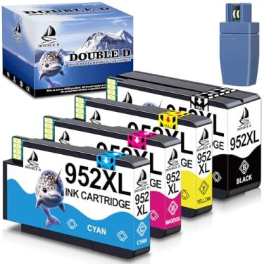 Imagem de DOUBLE D Cartuchos de tinta 952XL com substituição de dispositivo de atualização de chip para HP 952XL, compatível com OfficeJet Pro 7740 8710 8720 8715 8740 7720 8210 8730 8702 8725 8216, combo de 4