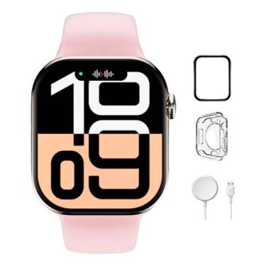 Imagem de Relógio Smartwatch W10 Mini Serie 10 Rosa Amoled Lançamento Troca Puls