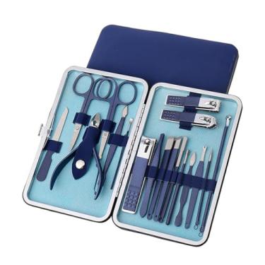 Imagem de Conjunto profissional de manicure - 7/10 - Kit de pedicure em aço inoxidável com alicate e cortador de paroníquia | Utensílios para cuidados com as unhas em casa e salão, 18 peças