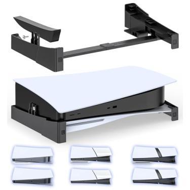 Imagem de OIVO Suporte horizontal PS5/Slim/Pro para disco e console digital, suporte de base de acessórios PS5 estável com hastes de suporte atualizadas na parte inferior e design escalável para console