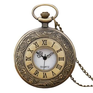 Imagem de Relógio De Bolso Com Corrente Vintage Estojo Novo - YISUYA, Bronze Bra