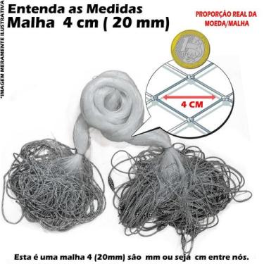 Imagem de Rede Redinha Pesca Pronta Lambari Malha 4 (20mm) 20 Metros - KING