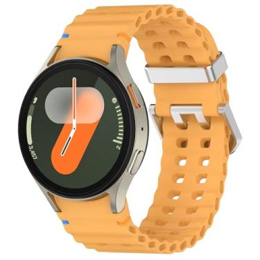 Imagem de Sodhad Pulseira de silicone macio compatível com Samsung Galaxy Watch 7 de 44 mm e 40 mm e pulseiras esportivas respiráveis para Galaxy Watch 7 6 5 4 de 44 mm e 40 mm / 6 Classic de 43 mm 47 mm / 5