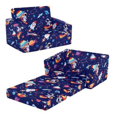 Imagem de decalsweet Sofá infantil dobrável, 2 em 1, conversível, sofá para espreguiçadeira, abre para crianças, extra largo e leve para quarto, sala de estar, sala de jogos