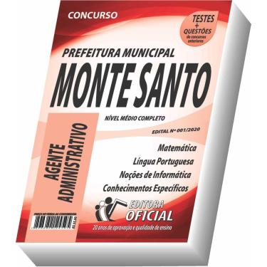 Imagem de Apostila Prefeitura De Monte Santo - Agente Administrativo