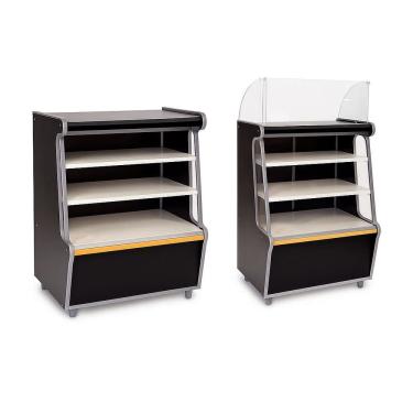 Imagem de Balcão Vitrine Seco Art 70 Caixa 70 Preto Kit2pç Fx Amarelo