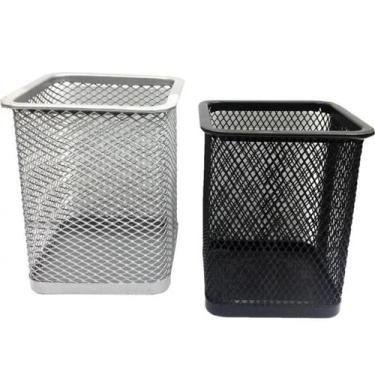 Imagem de Cesto Telado Organizador Porta Caneta Aramado Quadrado 10 cm - Wellmix