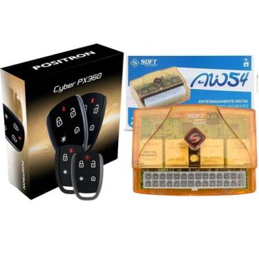 Imagem de Kit Alarme Automotivo Cyber Px360 + Módulo De Vidro Aw 54 4p - Pósitro