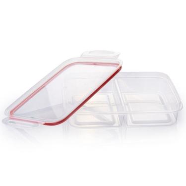 Imagem de Porta frios hermético Trava Mais com 2 divisórias vermelho Plasutil ref.13386