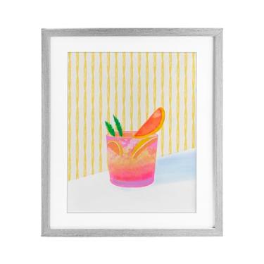 Imagem de Stupell Industries Impressão emoldurada cinza Tequila Spritz Cocktail Under Glass por Dina Riddle, 53 x 43 cm