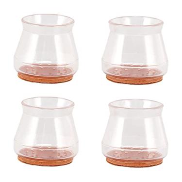 Imagem de Generic Protetores das Pernas da Cadeira, Resistência Deslizante Silicone Felt Furniture Poods Evita Scratch 16pcs Instalação Fácil para Cadeiras de Sala de Jantar para de Cozinha (Círculo grande)