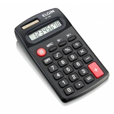 Imagem de Calculadora De Bolso Elgin Eletrônica Preta 8 Dígitos Cb1485