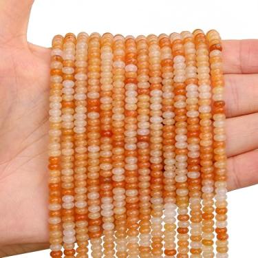 Imagem de BONNY BOXX 1 fio (150 peças) natural 2 * contas de rondelle de aventurina vermelha de 4 mm, contas de pedra de disco de ábaco natural, pedra preciosa espaçadora solta para pulseira DIY, colar